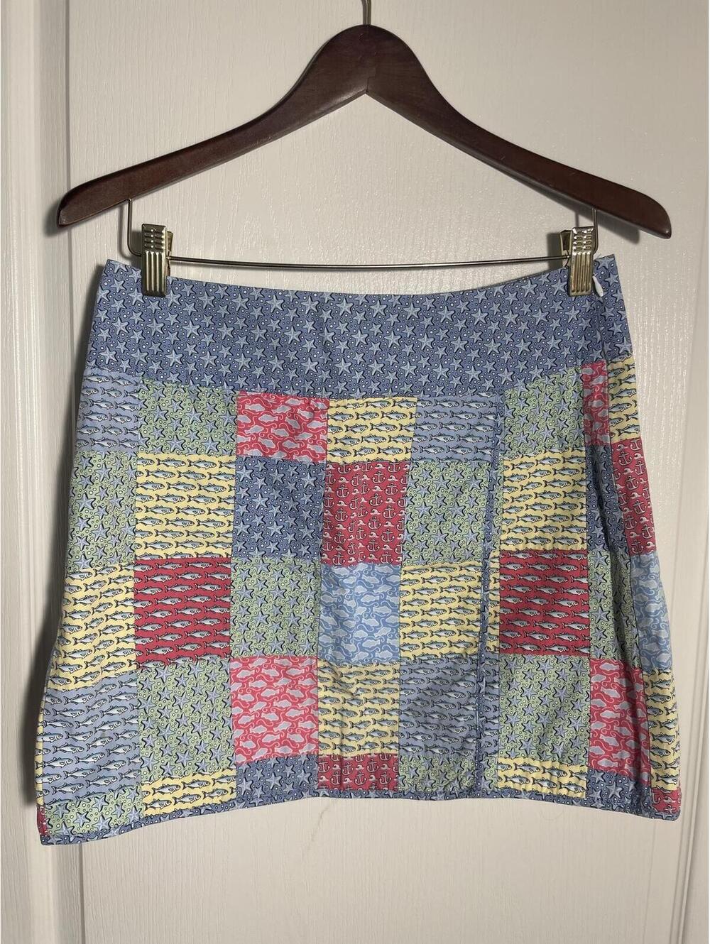Vineyard Vines Women's Size 4 Skirt faux wrap vacation beach lake patchwork
